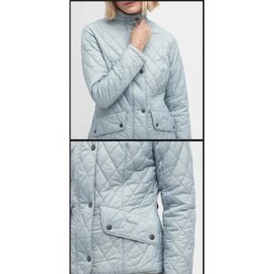 Barbour equestrian chic Women's Flyweight Calvary Quilted Jacket blue stone US 2